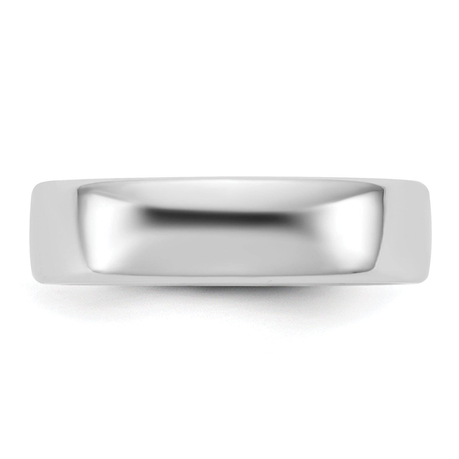 14K White Gold Domed Comfort-Fit Wedding Band 5.5mm