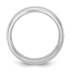 14K White Gold Domed Comfort-Fit Wedding Band 6mm