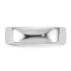 14K White Gold Domed Comfort-Fit Wedding Band 6mm