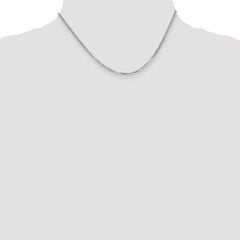 14k White Gold 2.2mm Flat Beveled Curb Chain
