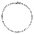 14k White Gold 2.2mm Flat Beveled Curb Chain