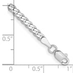 14K White Gold 7 inch 2.9mm Flat Beveled Curb with Lobster Clasp Bracelet