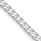 14K White Gold Solid Curb Chain Necklace 2.9mm