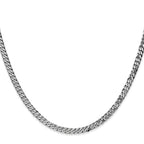 14K White Gold 8 inch 3.9mm Flat Beveled Curb with Lobster Clasp Bracelet