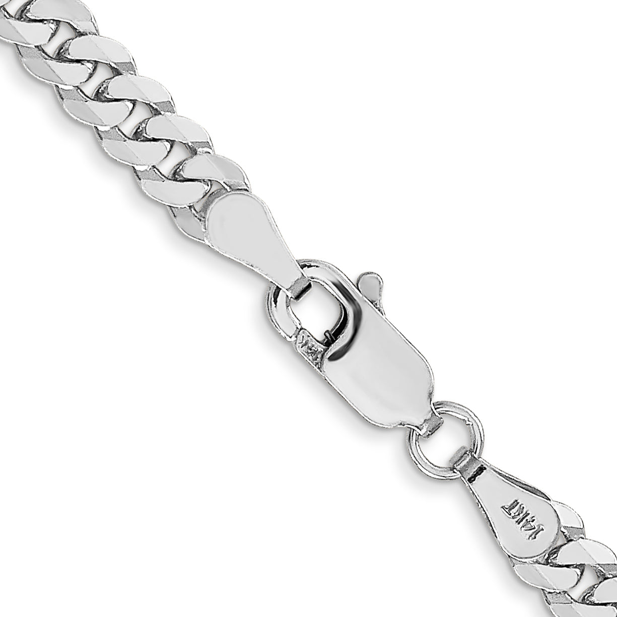 14K White Gold Solid Curb Chain Necklace 3.9mm