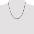 14K White Gold 20 inch 3.9mm Flat Beveled Curb with Lobster Clasp Chain