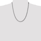 14K White Gold 22 inch 3.9mm Flat Beveled Curb with Lobster Clasp Chain