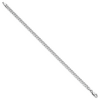 14K White Gold 7 inch 3.9mm Flat Beveled Curb with Lobster Clasp Bracelet