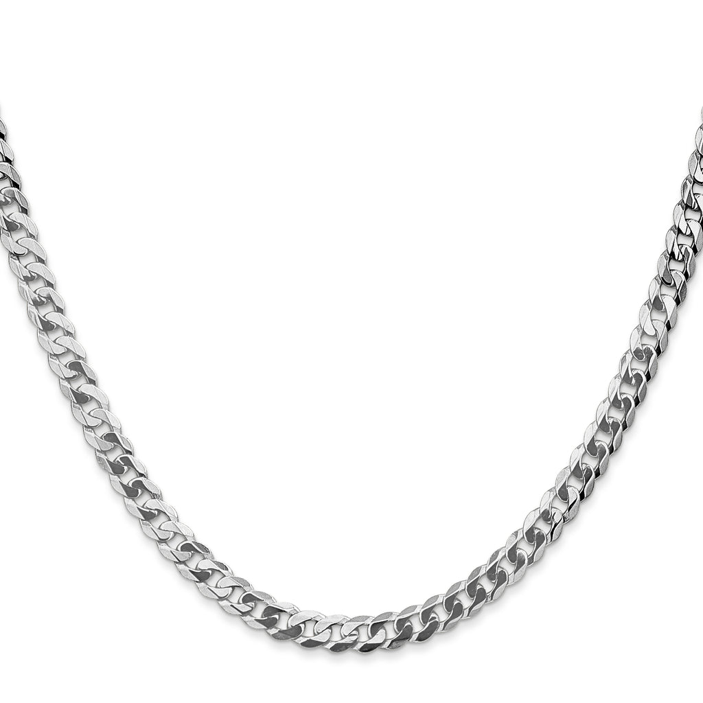 14K White Gold Solid Curb Chain Necklace 4.75mm
