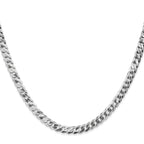 14K White Gold 8 inch 4.75mm Flat Beveled Curb with Lobster Clasp Bracelet