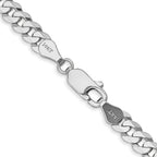14K White Gold Solid Curb Chain Necklace 4.75mm