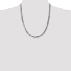 14K White Gold 22 inch 4.75mm Flat Beveled Curb with Lobster Clasp Chain