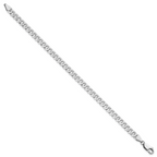 14K White Gold 8 inch 4.75mm Flat Beveled Curb with Lobster Clasp Bracelet