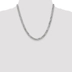 14K White Gold 20 inch 6.25mm Flat Beveled Curb with Lobster Clasp Chain