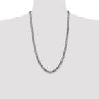 14K White Gold 26 inch 6.25mm Flat Beveled Curb with Lobster Clasp Chain