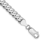 14K White Gold 7 inch 6.25mm Flat Beveled Curb with Lobster Clasp Bracelet