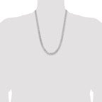 14K White Gold 24 inch 7.25mm Flat Beveled Curb with Lobster Clasp Chain