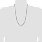 14K White Gold 26 inch 7.25mm Flat Beveled Curb with Lobster Clasp Chain