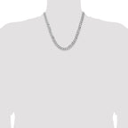14K White Gold Solid Curb Chain Necklace 8mm