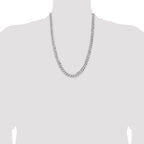 14K White Gold 24 inch 8mm Flat Beveled Curb with Lobster Clasp Chain