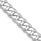 14K White Gold Solid Curb Chain Necklace 8mm
