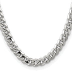 14K White Gold Solid Curb Chain Necklace 8.5mm