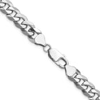14K White Gold Solid Curb Chain Necklace 8.5mm