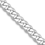 14K White Gold 9 inch 8.5mm Flat Beveled Curb with Lobster Clasp Chain