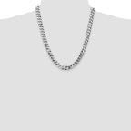 14k White Gold 9.5mm Flat Beveled Curb Chain
