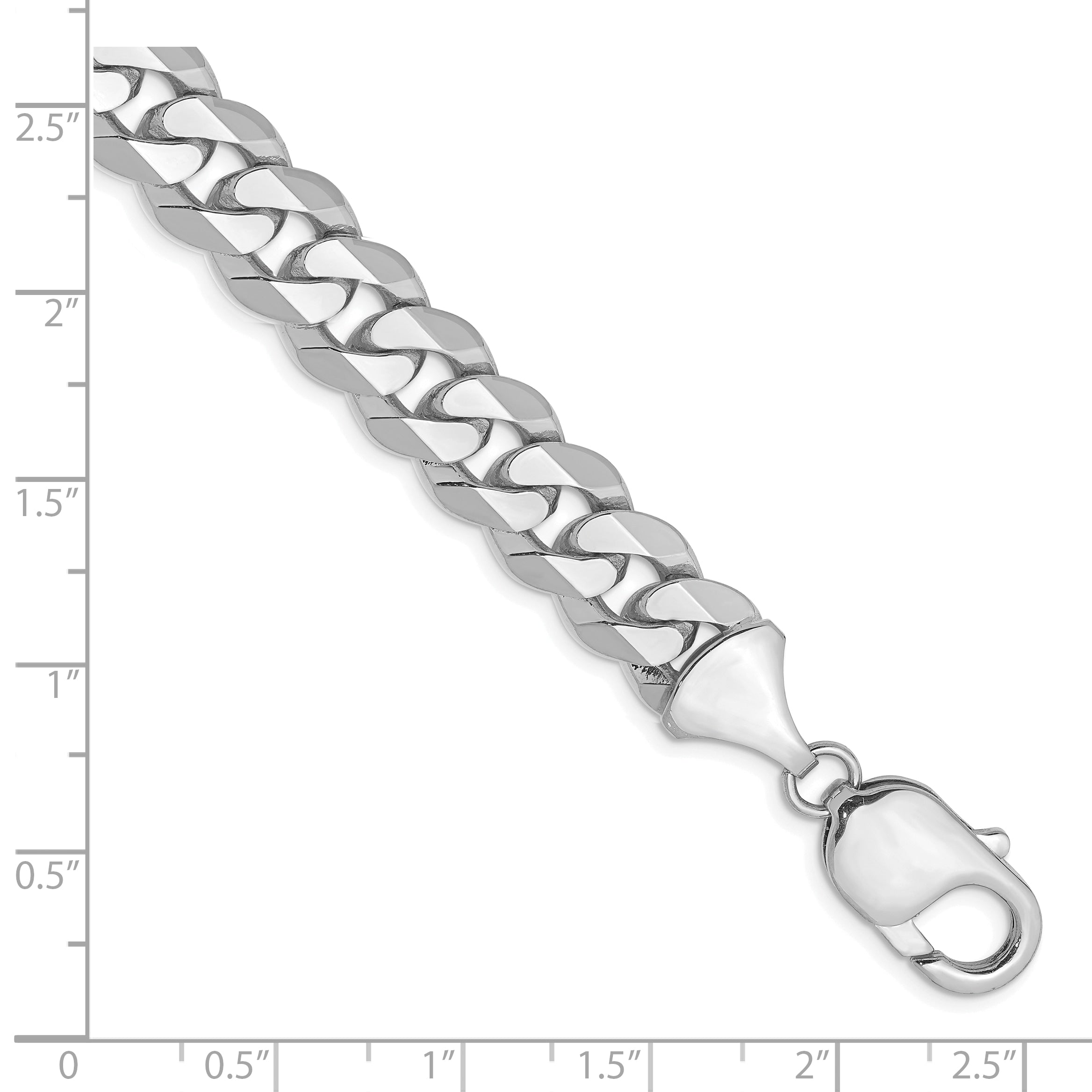 14k WG 9.5mm Flat Beveled Curb Chain Secondary image