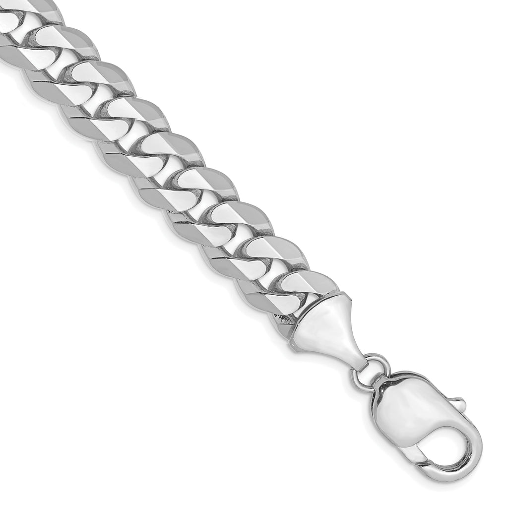 14k WG 9.5mm Flat Beveled Curb Chain