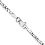 14K White Gold Solid Figaro Chain Necklace 2.25mm