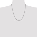 14K White Gold 22 inch 2.25mm Flat Figaro with Lobster Clasp Chain