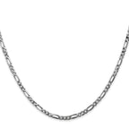 14k White Gold 2.75mm Flat Figaro Chain