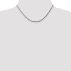 14K White Gold Solid Figaro Chain Necklace 2.75mm