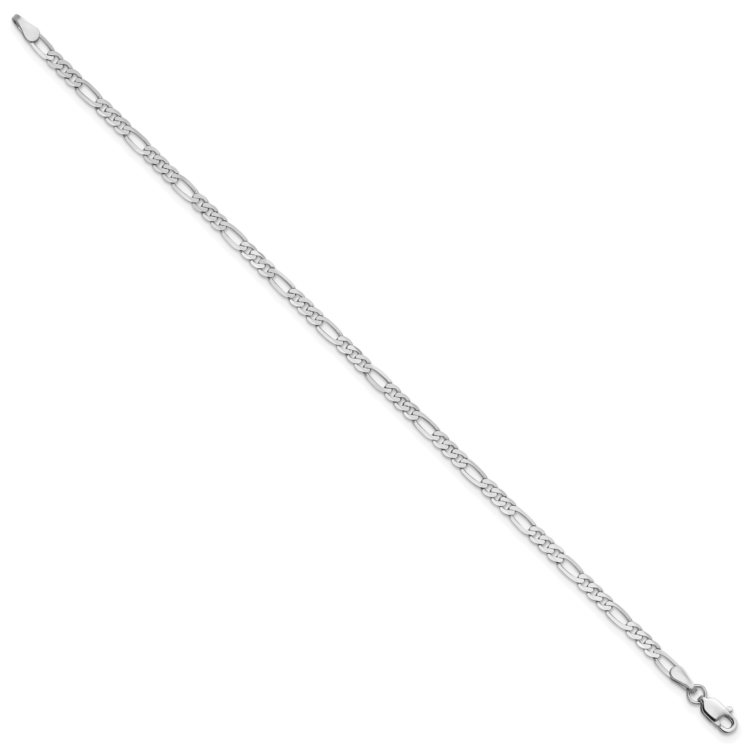 14k White Gold 2.75mm Flat Figaro Chain Secondary image
