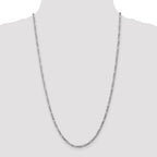 14K White Gold 20 inch 3mm Flat Figaro with Lobster Clasp Chain