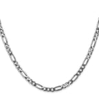14K White Gold Solid Figaro Chain Necklace 4mm