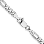 14K White Gold Solid Figaro Chain Necklace 4mm