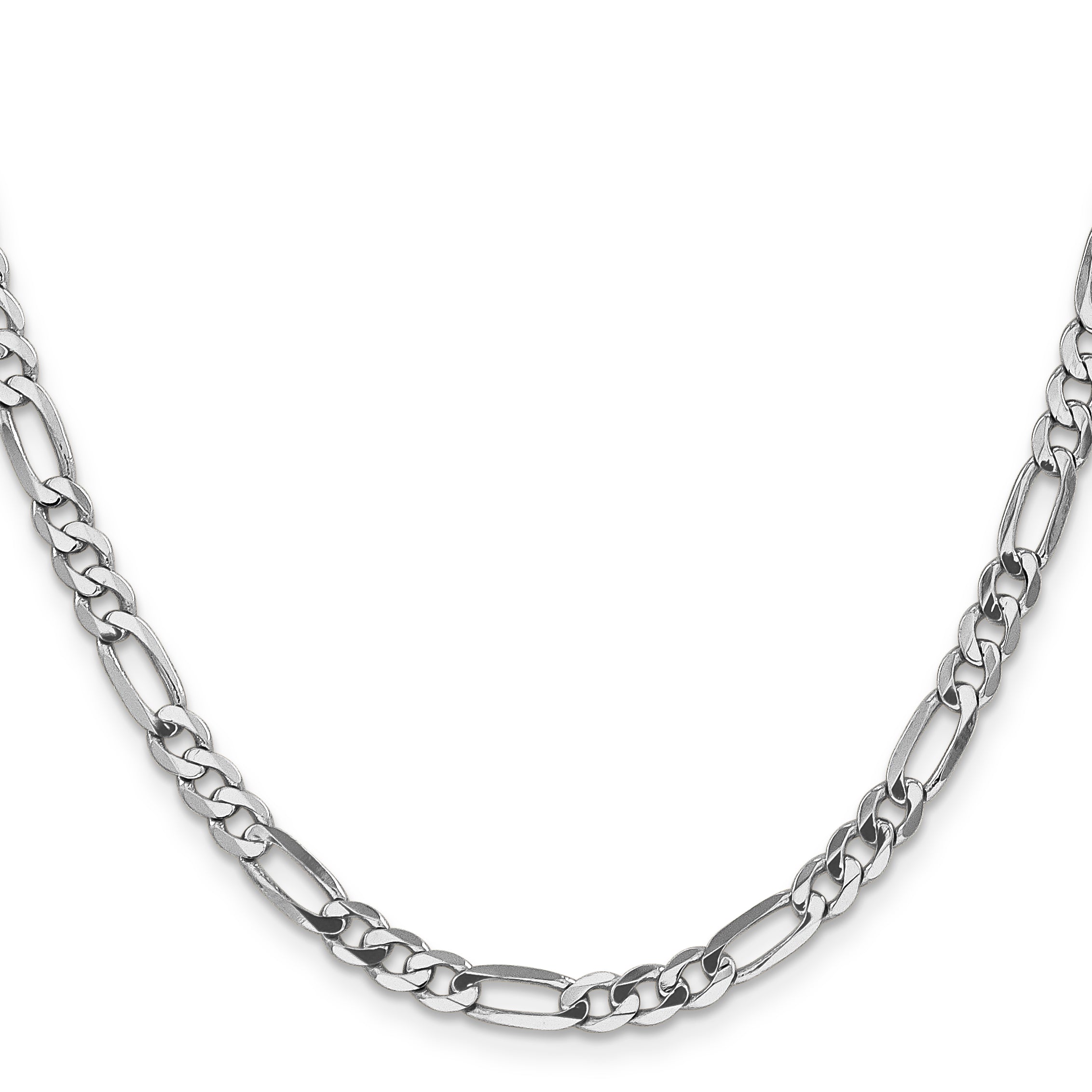 14K White Gold Solid Figaro Chain Necklace 4.5mm Secondary image