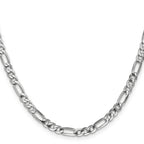 14K White Gold Solid Figaro Chain Necklace 4.5mm