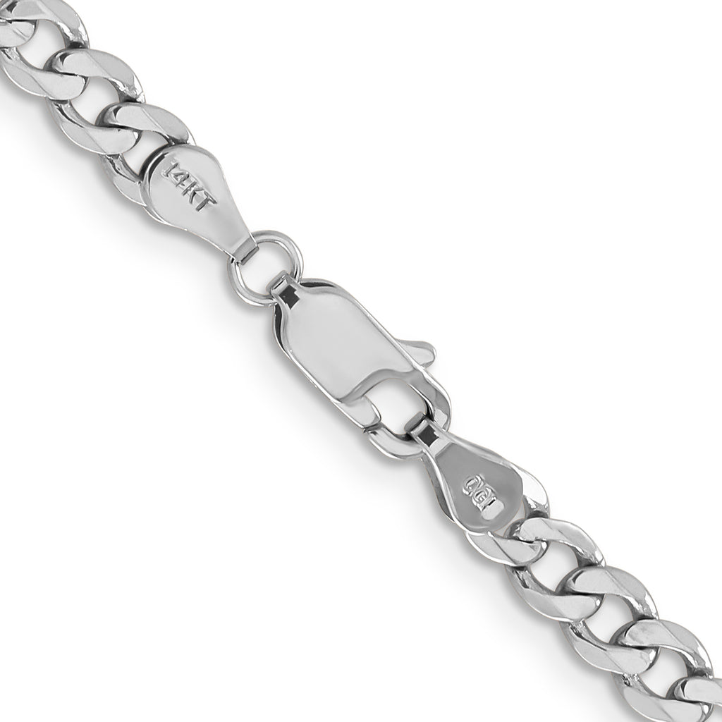 14K White Gold Solid Figaro Chain Necklace 4.5mm