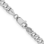 14K White Gold Solid Figaro Chain Necklace 4.5mm