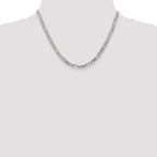 14K White Gold Solid Figaro Chain Necklace 4.5mm