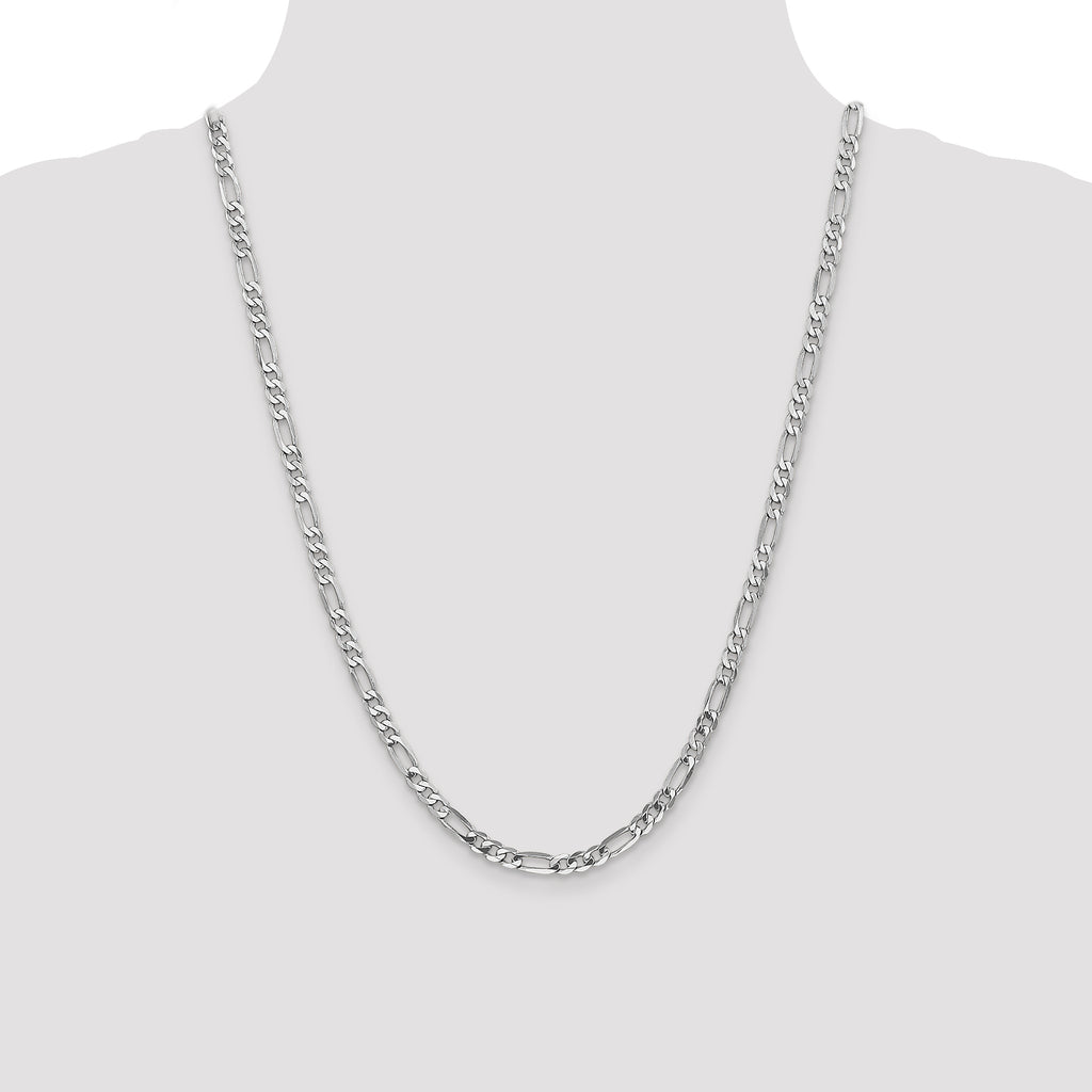 14K White Gold Solid Figaro Chain Necklace 4.5mm, 7–26 Inch - Sophia Jewelers