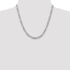 14K White Gold Solid Figaro Chain Necklace 5.5mm - Sophia Jewelers