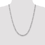 14K White Gold Solid Figaro Chain Necklace 5.5mm - Sophia Jewelers