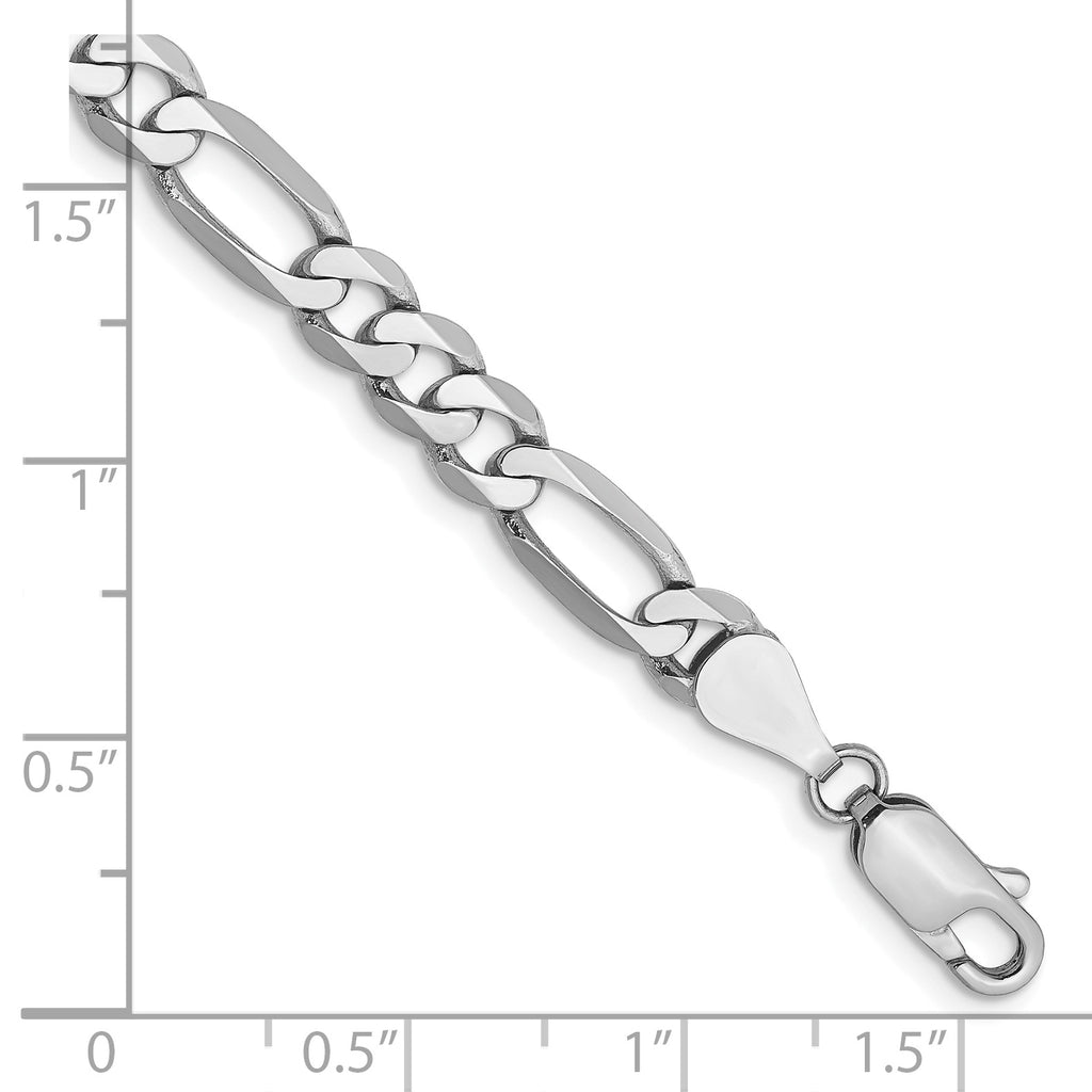 14K White Gold Solid Figaro Chain Necklace 5.5mm - Sophia Jewelers