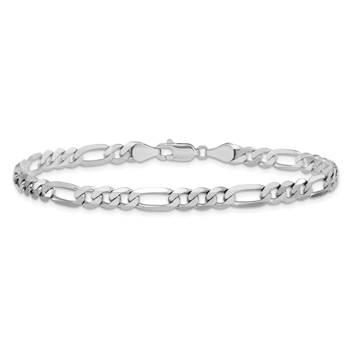 14K White Gold Solid Figaro Chain Necklace 5.5mm - Sophia Jewelers