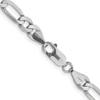 14K White Gold Solid Figaro Chain Necklace 6mm